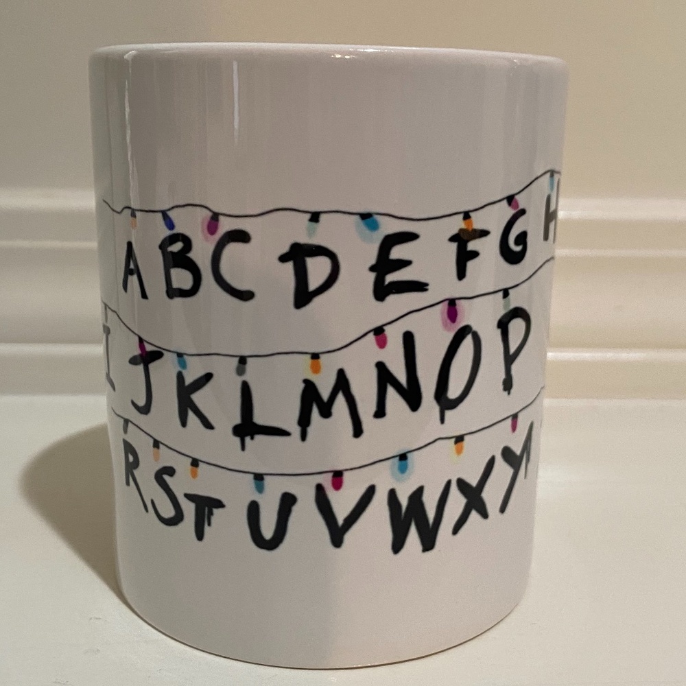 Stranger Things Alphabet Christmas Lights Coffee Mug